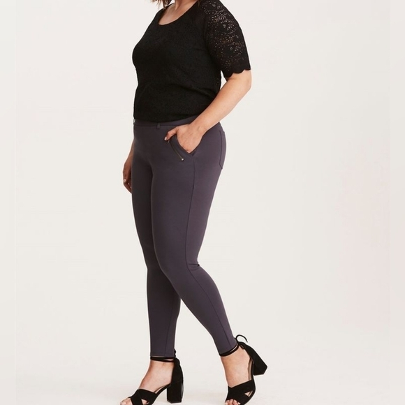Torrid Studio Ponte Slim Fix Pixie Pant - Grey - Picture 6 of 8